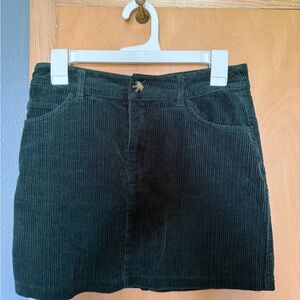 Forever 21 Green Corduroy Mini Skirt Casual